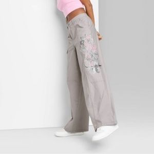 target grey cargo pants with butterfly detailing size small